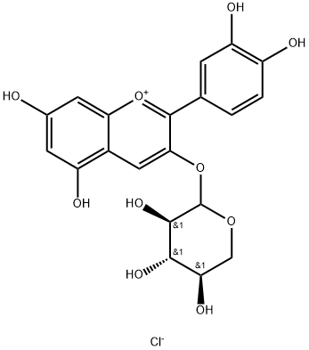 シアニジン3-キシロシド 化学構造式