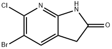 2H-Pyrrolo[2,3-b]pyridin-2-one, 5-broMo-6-chloro-1,3-dihydro- 化学構造式