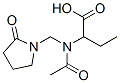 Butanoic  acid,  2-[acetyl[(2-oxo-1-pyrrolidinyl)methyl]amino]- Struktur