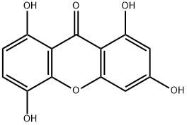 1,3,5,8-テトラヒドロキシキサントン 化学構造式