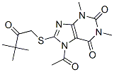 1H-Purine-2,6-dione,  7-acetyl-8-[(3,3-dimethyl-2-oxobutyl)thio]-3,7-dihydro-1,3-dimethyl-,298193-00-7,结构式