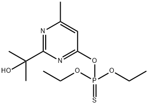 Phosphorothioic acid O,O-diethyl O-[2-(1-hydroxy-1-methylethyl)-6-methylpyrimidin-4-yl] ester Struktur