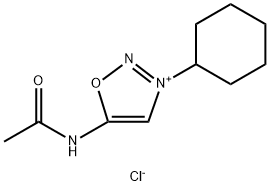 N-(3-cyclohexyl-1-oxa-2-aza-3-azoniacyclopenta-2,4-dien-5-yl)acetamide chloride Struktur