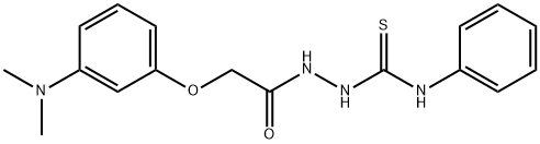 2-(2-(3-(二甲氨基)苯氧基)乙酰基)-N-苯肼-1-碳硫酰胺 结构式