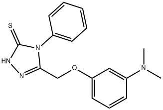 5-([3-(Dimethylamino)phenoxy]methyl)-4-phenyl-4H-1,2,4-triazol-3-yl hydrosulfide|5-([3-(二甲基氨基)苯氧基]甲基)-4-苯基-4H-1,2,4-三唑-3-基氢硫化物