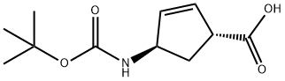 (1R,4R)-4-(BOC-氨基)-2-环戊烯羧酸,298716-03-7,结构式