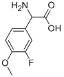 2-アミノ-2-(3-フルオロ-4-メトキシフェニル)酢酸 化学構造式