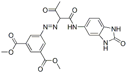 5-[[1-[[(2,3-ジヒドロ-2-オキソ-1H-ベンゾイミダゾール-5-イル)アミノ]カルボニル]-2-オキソプロピル]アゾ]-1,3-ベンゼンジカルボン酸ジメチル 化学構造式