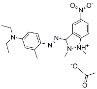 3-[4-(ジエチルアミノ)-2-メチルフェニルアゾ]-1,2-ジメチル-5-ニトロ-1H-インダゾール-2-イウム・アセタート 化学構造式
