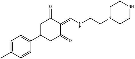 5-(4-methylphenyl)-2-[(2-piperazin-1-ylethylamino)methylidene]cyclohexane-1,3-dione Structure
