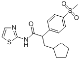 (R)-N-(2-チアゾリル)-2-[4-(メチルスルホニル)フェニル]-3-シクロペンチルプロパンアミド 化学構造式