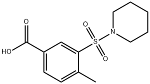 4-甲基-3-(哌啶-1-磺酰基)苯甲酸, 300383-07-7, 结构式