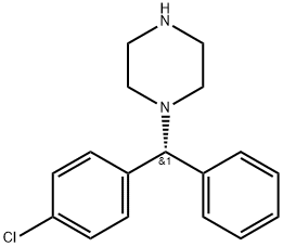 (R)-1-[(4-クロロフェニル)フェニルメチル]ピペラジン 化学構造式