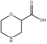 モルホリン-2-カルボン酸 HYDROCHLORIDE 化学構造式