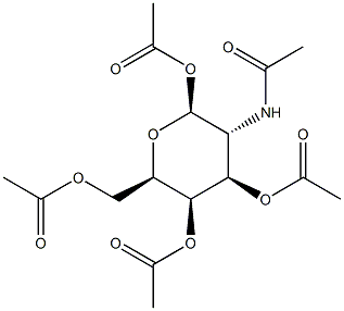 2-Acetamido-1,3,4,6-tetra-O-acetyl-2-deoxy-b-D-galactopyranose 化学構造式