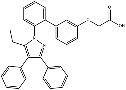 2''-(5-ETHYL-3,4-DIPHENYL-PYRAZOL-1-YL)-BIPHENYL-3-YLOXY]ACETIC ACID Structure