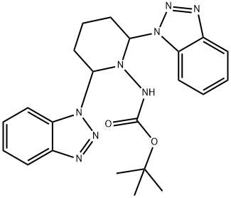 Carbamic acid, [2,6-bis(1H-benzotriazol-1-yl)-1-piperidinyl]-, 1,1-dimethylethyl ester (9CI),300679-17-8,结构式