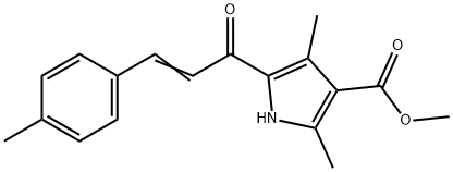 1H-Pyrrole-3-carboxylicacid,2,4-dimethyl-5-[3-(4-methylphenyl)-1-oxo-2-propenyl]-,methylester(9CI) 结构式