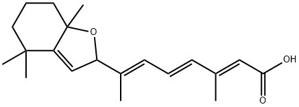 (2E,4E,6E)-7-(4,4,7a-trimethyl-2,5,6,7-tetrahydrobenzofuran-2-yl)-3-me thyl-octa-2,4,6-trienoic acid 结构式