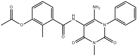 Benzamide,  3-(acetyloxy)-N-(6-amino-1,2,3,4-tetrahydro-3-methyl-2,4-dioxo-1-phenyl-5-pyrimidinyl)-2-methyl-|