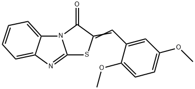 2-(2,5-dimethoxybenzylidene)[1,3]thiazolo[3,2-a]benzimidazol-3(2H)-one Struktur