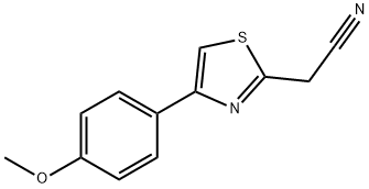 4-(4-メトキシフェニル)チアゾール-2-アセトニトリル 化学構造式