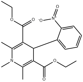 diethyl 1,2,6-trimethyl-4-(2-nitrophenyl)-4H-pyridine-3,5-dicarboxylat e 化学構造式
