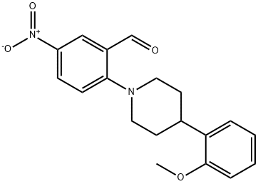 2-[4-(2-甲氧苯基)哌啶基]-5-硝基苯甲醛, 301334-94-1, 结构式