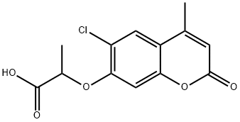 2-[(6-クロロ-4-メチル-2-オキソ-2H-クロメン-7-イル)オキシ]プロパン酸 化学構造式