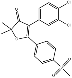 4-(3,4-dichlorophenyl)-2,2-dimethyl-5-(4-(methylsulfonyl)phenyl)furan-3(2H)-one,301691-37-2,结构式
