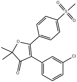 4-(3-chlorophenyl)-2,2-dimethyl-5-(4-(methylsulfonyl)phenyl)furan-3(2H)-one Struktur