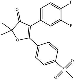 4-(3,4-difluorophenyl)-2,2-dimethyl-5-(4-(methylsulfonyl)phenyl)furan-3(2H)-one 结构式