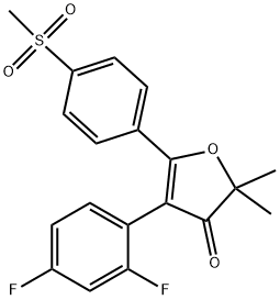 4-(2,4-difluorophenyl)-2,2-dimethyl-5-(4-(methylsulfonyl)phenyl)furan-3(2H)-one 结构式
