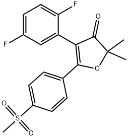 4-(2,5-difluorophenyl)-2,2-dimethyl-5-(4-(methylsulfonyl)phenyl)furan-3(2H)-one,301692-24-0,结构式
