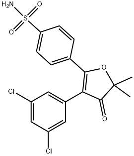 4-(3-(3,5-dichlorophenyl)-5,5-dimethyl-4-oxo-4,5-dihydrofuran-2-yl)benzenesulfonamide,301693-16-3,结构式