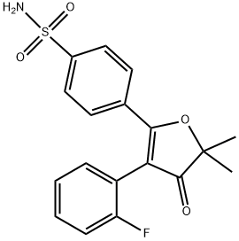 4-(3-(2-fluorophenyl)-5,5-dimethyl-4-oxo-4,5-dihydrofuran-2-yl)benzenesulfonamide Structure