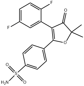 4-(3-(2,5-二氟苯基)-5,5-二甲基-4-氧代-4,5-二氢呋喃-2-基)苯磺酰胺,301693-32-3,结构式