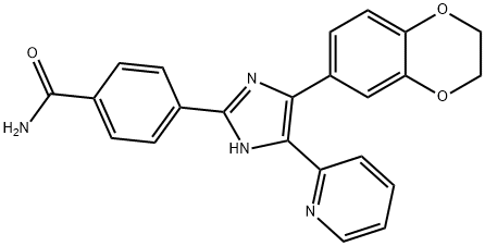 4-(4-(2,3-DIHYDROBENZO[1,4]DIOXIN-6-YL)-5-PYRIDIN-2-YL-1H-IMIDAZOL-2-YL)BENZAMIDE Structure