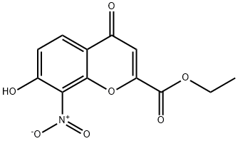 4H-1-Benzopyran-2-carboxylic acid, 7-hydroxy-8-nitro-4-oxo-, ethyl est er,30192-14-4,结构式