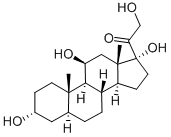 3α,11β,17,21-テトラヒドロキシ-5α-プレグナン-20-オン 化学構造式