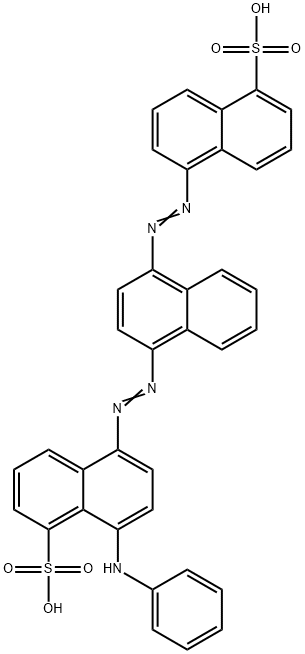 8-(phenylamino)-5-[[4-[(5-sulpho-1-naphthyl)azo]-1-naphthyl]azo]naphthalene-1-sulphonic acid Struktur