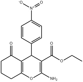 ethyl 2-amino-4-(4-nitrophenyl)-5-oxo-5,6,7,8-tetrahydro-4H-chromene-3-carboxylate Struktur