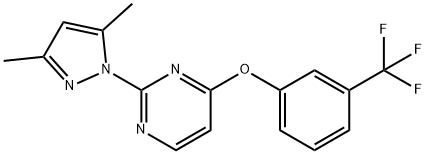 PYRIMIDINE, 2-(3,5-DIMETHYL-1H-PYRAZOL-1-YL)-4-[3-(TRIFLUOROMETHYL)PHENOXY]- 结构式