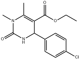 4-(4-クロロフェニル)-1,6-ジメチル-2-オキソ-1,2,3,4-テトラヒドロ-5-ピリミジンカルボン酸エチル 化学構造式