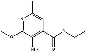 3-Amino-2-methoxy-6-methyl-4-pyridinecarboxylicacidethylester 化学構造式