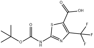 2-[(TERT-BUTOXYCARBONYL)AMINO]-4-(TRIFLUOROMETHYL)-1,3-THIAZOLE-5-CARBOXYLIC ACID,302963-97-9,结构式