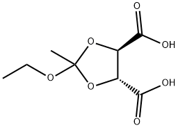 1,3-Dioxolane-4,5-dicarboxylicacid,2-ethoxy-2-methyl-,(4R,5R)-(9CI) 化学構造式