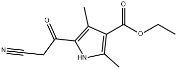 5-(2-氰基乙酰基)-2,4-二甲基-1H-吡咯-3-羧酸乙酯 结构式
