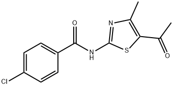 N-(5-acetyl-4-methyl-1,3-thiazol-2-yl)-4-chlorobenzamide Struktur