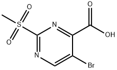 2-メチルスルホニル-5-ブロモピリミジン-4-カルボン酸 化学構造式
